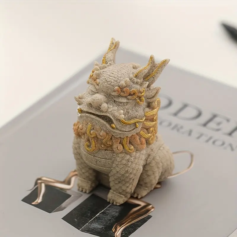 [1pc Pixiu Stone Statue] 1pc Pixiu Statue - Stone Mythical Creature Design, Wealth and Blessing, Ideal for Home or Office Decor, Perfect Gift for Living Rooms, Cabinet Displays, Indoor & Outdoor Use, No Electricity Needed, Chinese Ornament