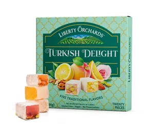 Liberty Orchards, Turkish Delight - Premium Chewy Gourmet Vegan Candy 10 Oz.