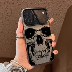 Terrifying Skull Pattern Case for iPhone 17 Pro Max 17 Air 16/15/14/13/12/11 Pro Max XR XS E Plus Retro High-end Shockproof Drop Screen Protection Cute Durable PC Smartphone Cover