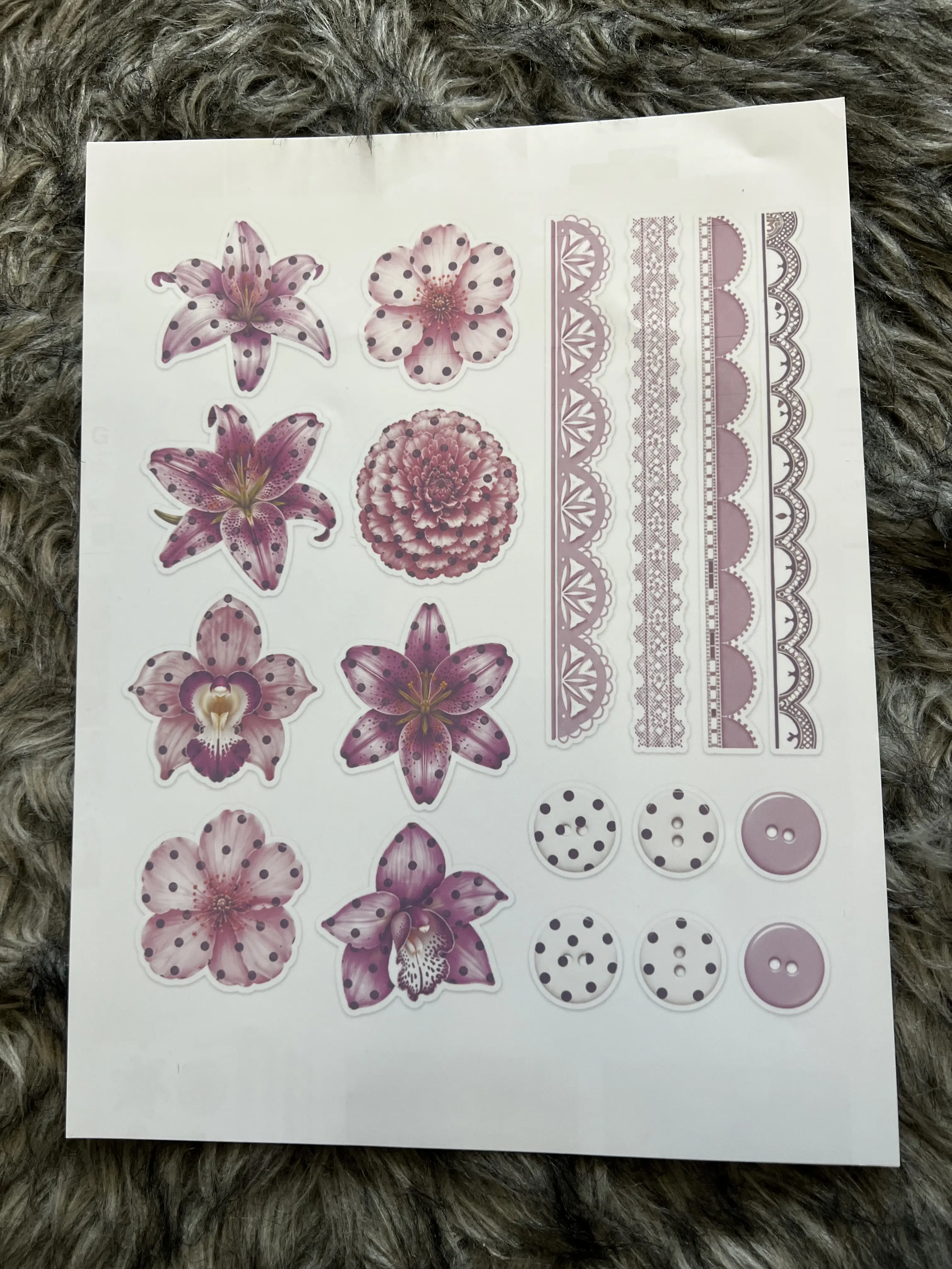 Polka Dot Flower Stickers - Decorative Floral Design for Crafting and DIY Projects