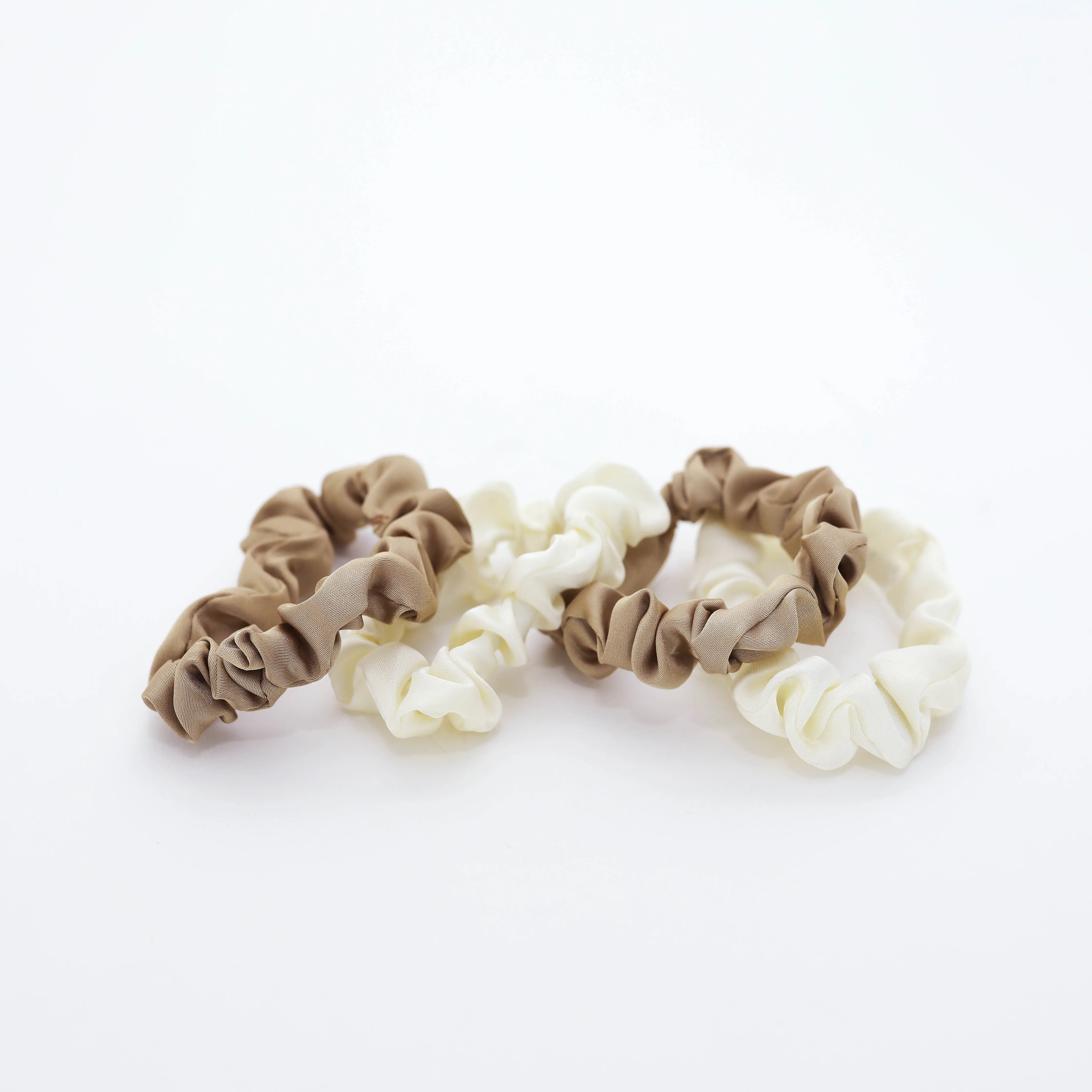 The Camel Mix Set Mini Scrunchies - Stylish Mini Scrunchies for Everyday Wear, Includes Multiple Scrunchies for Versatile Styling