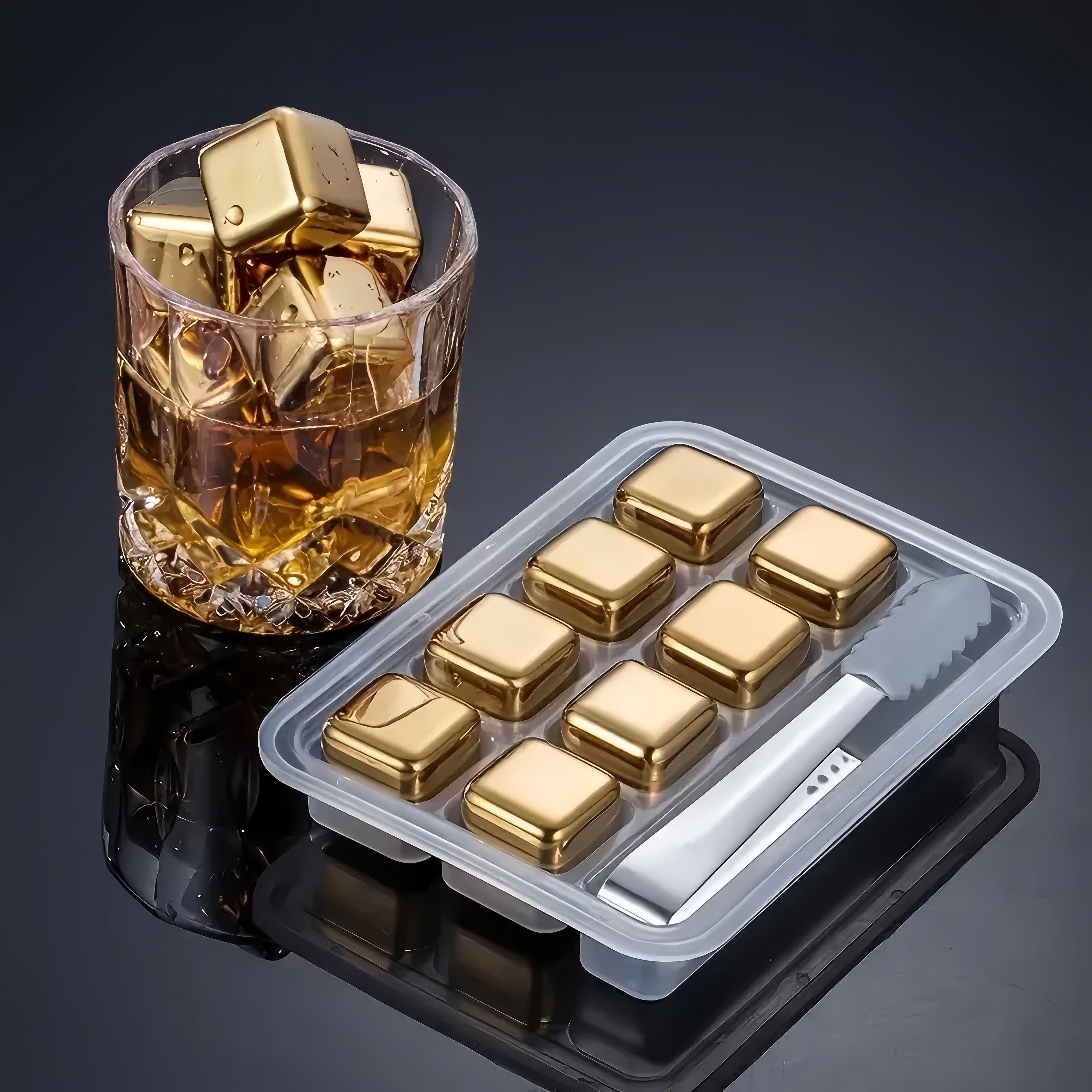 12 Pack Reusable Whiskey Stones 304 Stainless Steel Ice Cubes for Drinks Chill Without Diluting Whiskey Scotch Bourbon Gifts Drinkware 2.7 cm