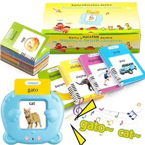 Spanish & English Talking Flash Cards for Kids with 224 Sight Words, Bilingual Educational Language Learning Toys,Birthday Christmas Gift For Boys Girls