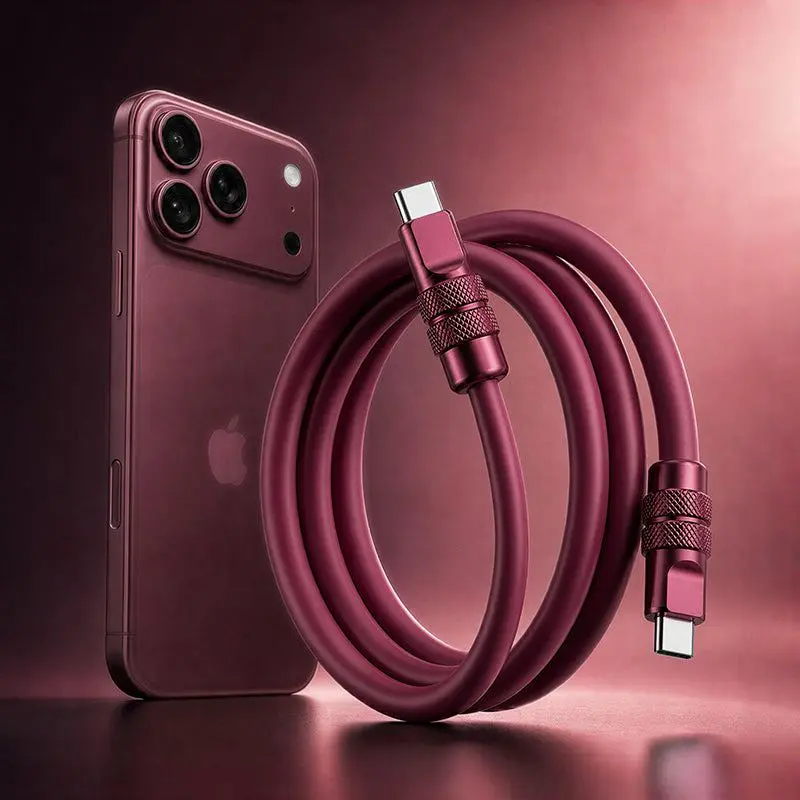 Chubby 18- 240W Anodizing Fast Charging Cable Burgundy  iPhone 18