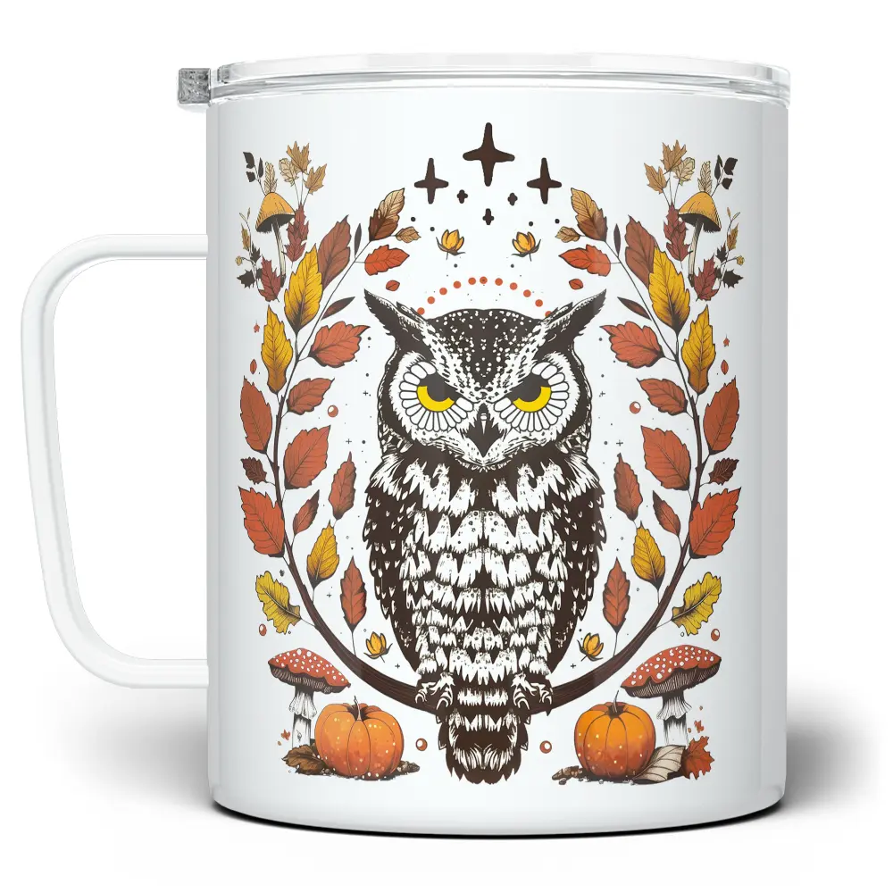 LOFTIPOP Autumn Owl Mug, Cottagecore Fall Nature Gifts, Designed and Printed in the USA by Loftipop
