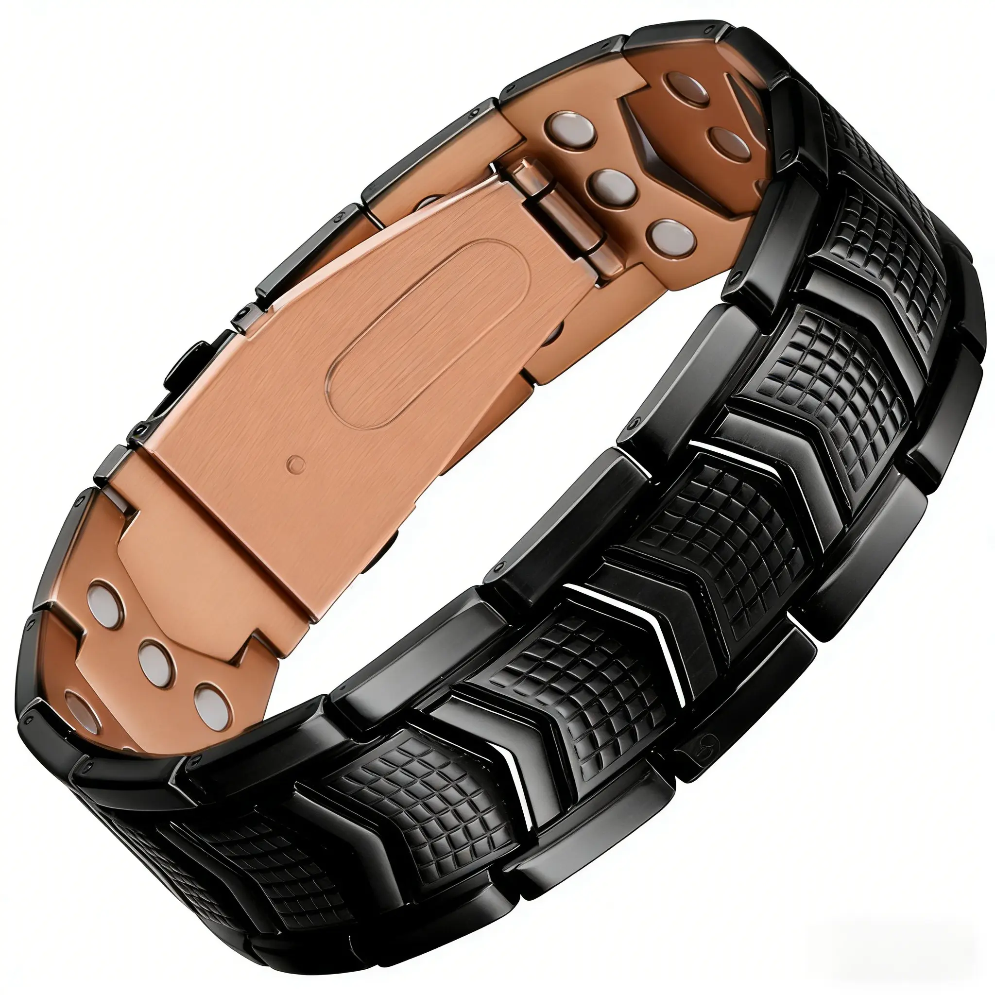 BEFAERON Magnetic Therapy Bracelets for Men 3X Strength,Titanium Steel Magnetic Bracelets with 3800 Gauss Neodymium Magnets Trendy Stack Bangle Elegant