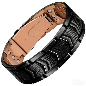 BEFAERON Magnetic Therapy Bracelets for Men 3X Strength,Titanium Steel Magnetic Bracelets with 3800 Gauss Neodymium Magnets Trendy Stack Bangle Elegant