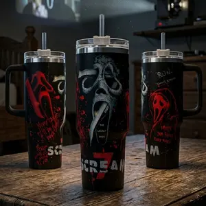 Ghostface Scream 7 Tumbler 40oz 20oz Movie Custom Cup 40 oz Tumbler With Handle, Tumbler 20oz No Handle, Gifts For Fans