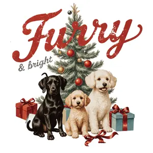 3pc Christmas Labrador Retriever Puppy Heat Transfer Stickers, Cute Dog Design, Pattern, Easy Iron-On for T-Shirts, Hoodies, Pillows