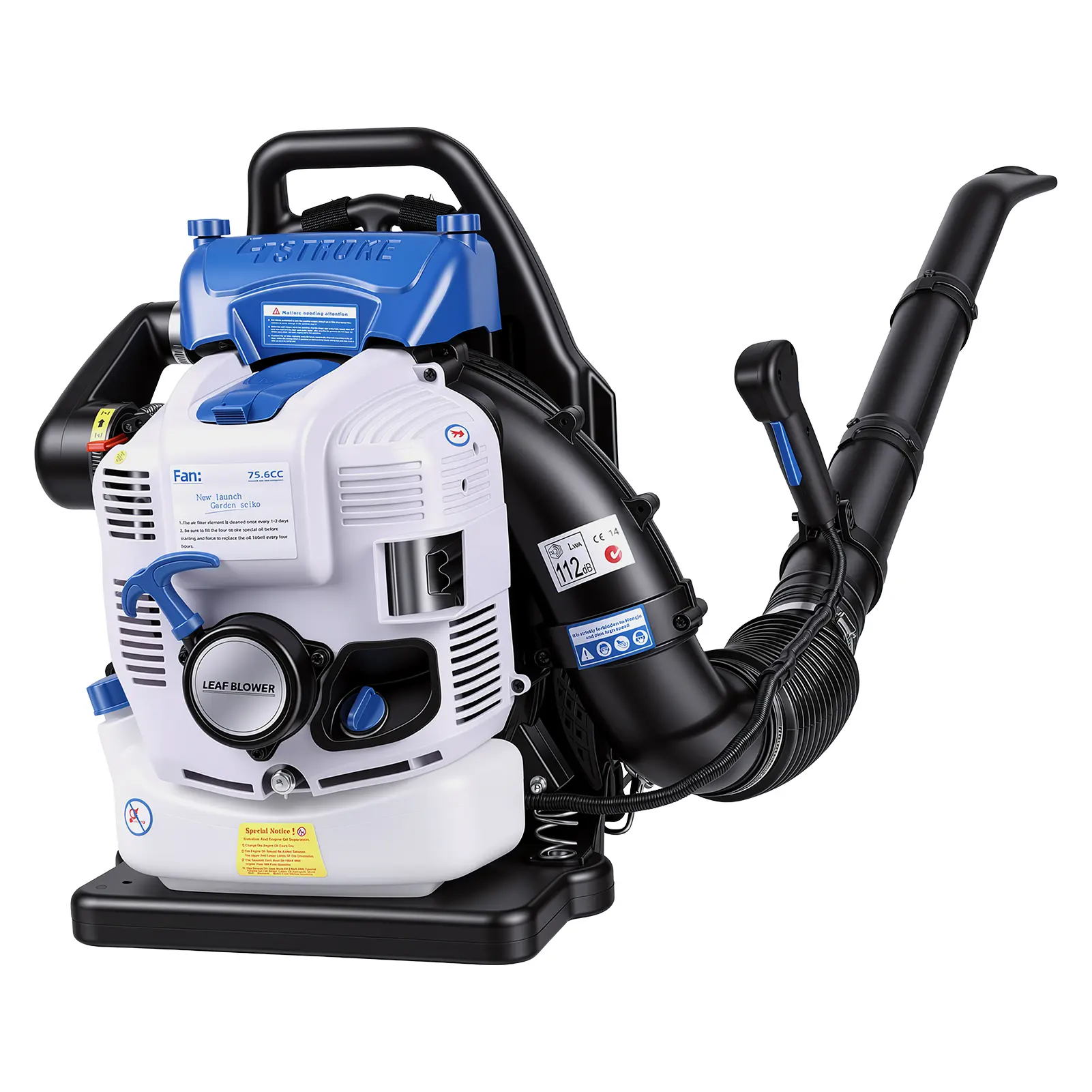 Gas Powered Leaf Blower, 75.6CC 4-Cycle Backpack Leaf Blower, 880CFM 275MPH Leaf Blower with Cruise Control for Outdoor Yard Snow Removal