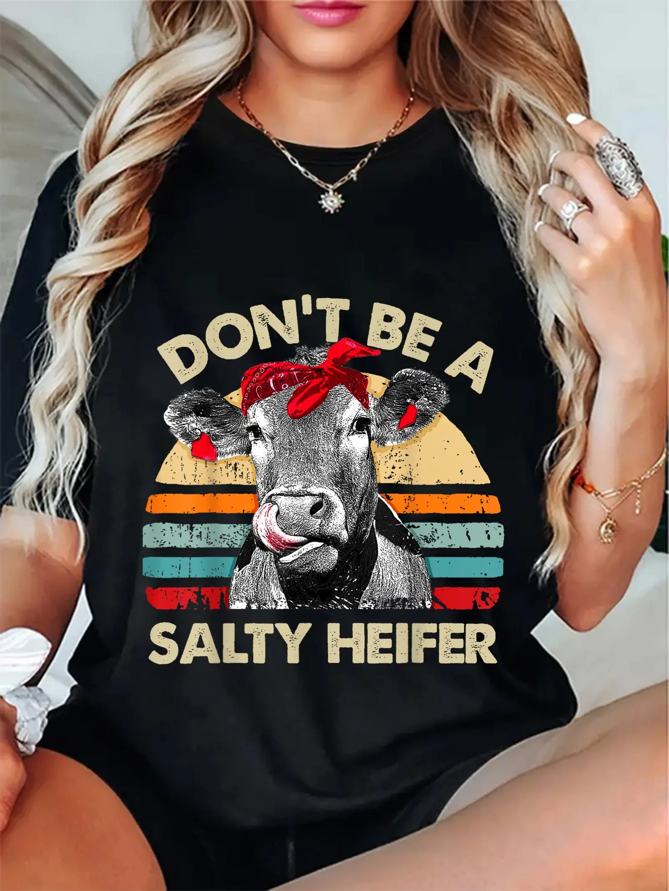 100% Cotton Don't Be A Salty Heifer t shirt cows lover gift vintage farm T-Shirt
