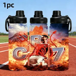 1pc 33oz 1000ML Cristiano Ronaldo for Manchester United,water bottle Stainless Steel Insulated Water Bottle , Reusable Travel Mug, Ideal Birthday or New Year's Gift,It's suitable to give to family members, teachers and friends,Insulated Drinkware