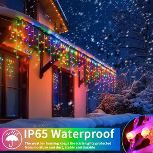 72ft Plug-in Icicle String Lights with Remote Control - 800 LEDs, 8 Lighting Modes, Adjustable Brightness, Timer and Memory Function - Warm and Multicolor Suitable for Outdoor and Indoor Christmas, Party, Wedding Decoration, Indoor Event Lighting|Vibrant