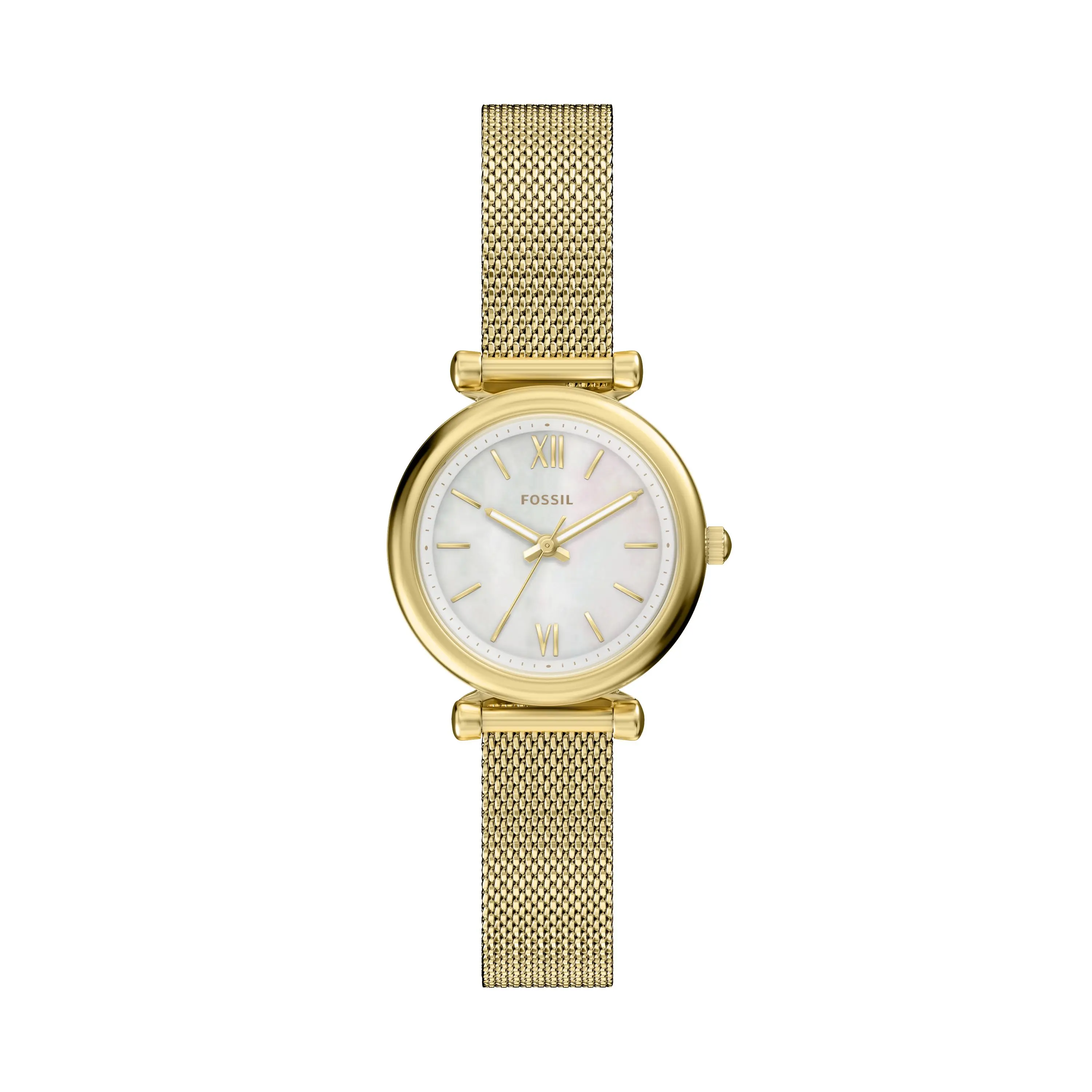 Fossil Women's Carlie Mini 28mm Three-Hand Gold-Tone Stainless Steel Watch