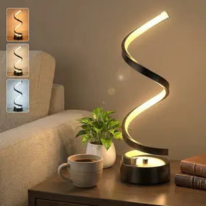 Versatile Spiral LED Table Lamps Set of 2 - Dimmable 3 Color Touch Control, Small Nightstand Lamp for Bedroom, Living Room, Office, Modern Home Decor - Perfect Viral Aesthetic Gift for Friends