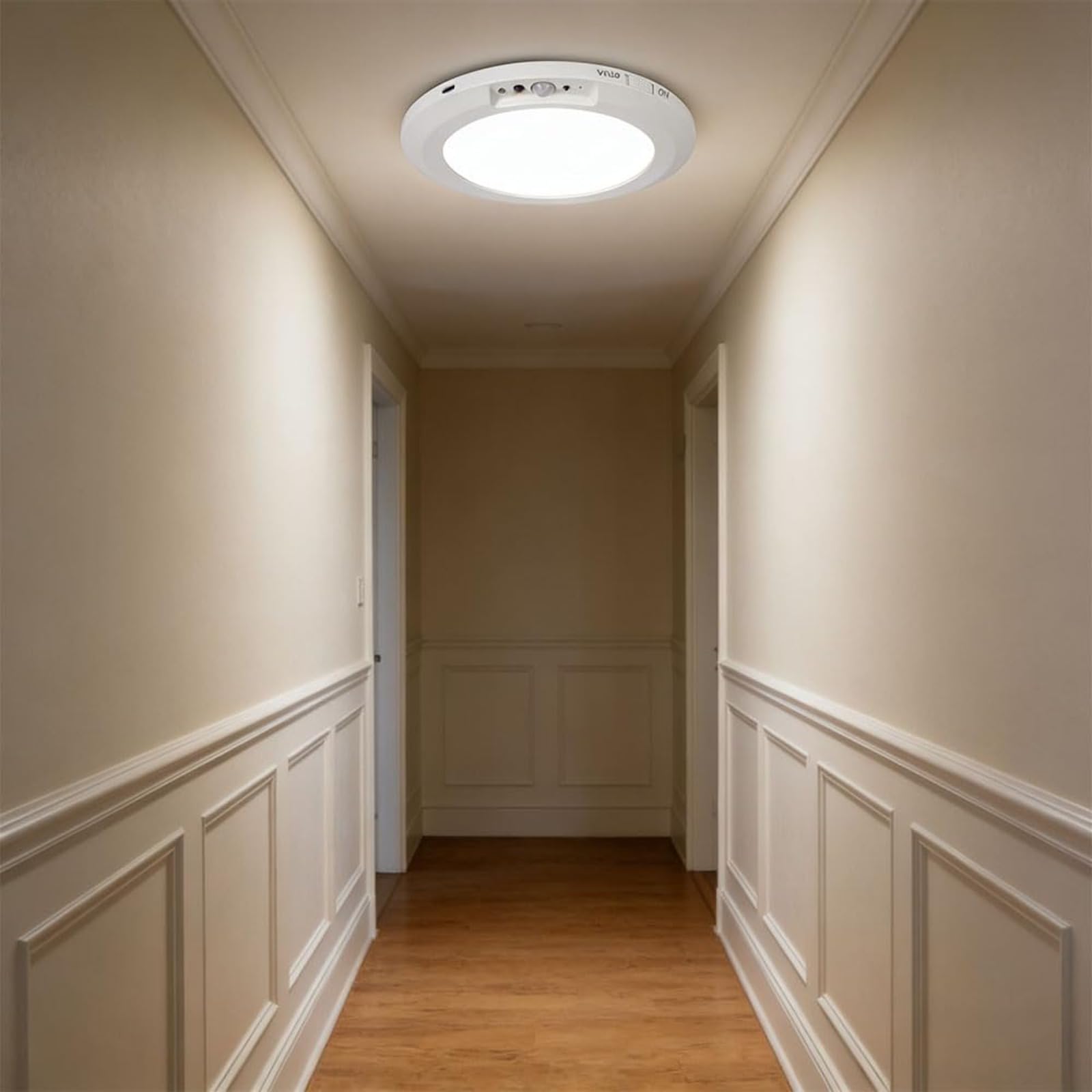 Rechargeable Wireless LED Motion Sensor Ceiling Light with Remote, Magnetic Dimmable 3-Color Battery Operated Lights, 7.48in Ultra-Long 60-Day Life for Closet Shower Hallway Stairs (1 pc)