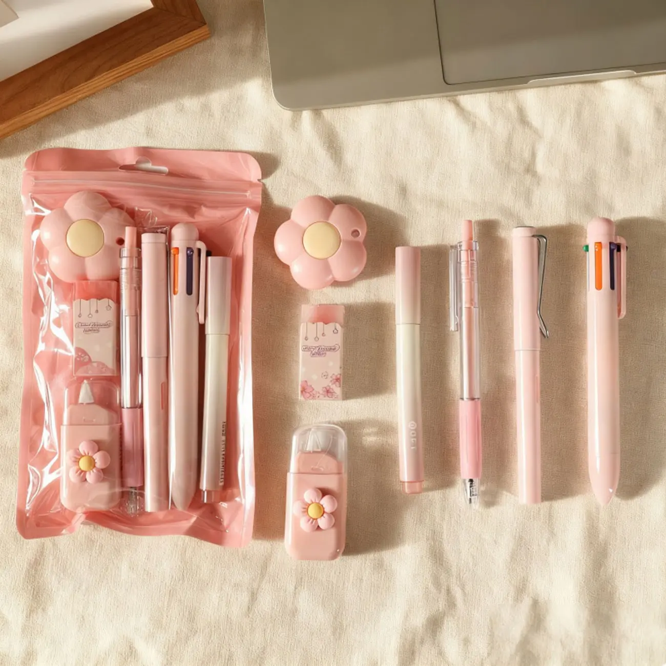 7-Piece Gradient Stationery Set, High-Value Student Gift Kit, Ideal for Middle and High School Students, Perfect Educational Supplies