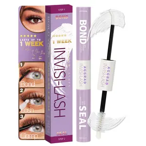 Lash Cluster Bond and Seal Waterproof Glue 150H Super Strong Hold Long-Lasting for Eyelash Clusters Extensions Kit DIY Self Adhesive 2 in 1 Individual Lash Glue Black Bonder & Clear Sealant,summervibes