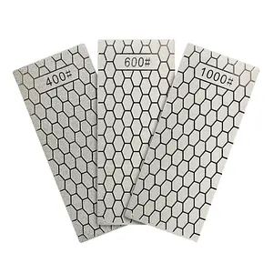 Diamond Sharpening Stone Kit - Coarse/Medium/Fine #400-#600-#1000 Grit for Knives, Chisels & Tools, Diamond Lapping Plate w/Non-Slip Base