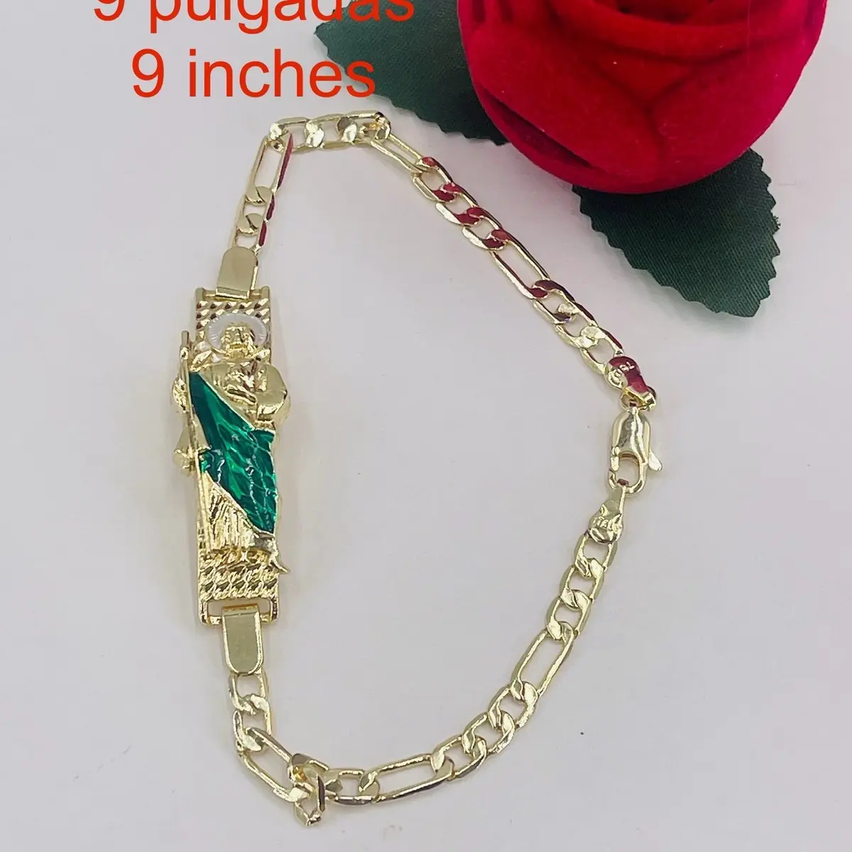 Pulsera San Judas Tadeo Oro Laminado 14k Para Hombre , San Juditas