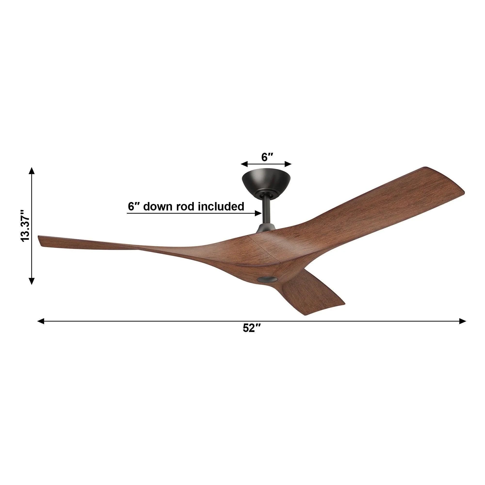 52" Windmill Industrial Ceiling Fan with Remote, DC Motor Reversible Downrod Mount 52" Windmill Industrial Ceiling Fan with Remote, DC Motor Reversible Downrod Mount