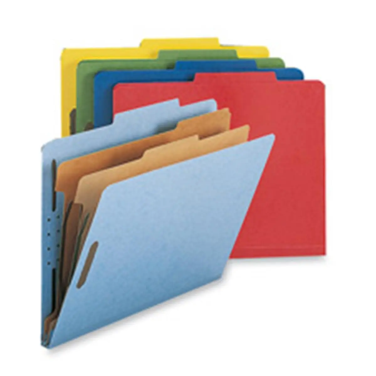 Nature Saver Classification Folders - with Fasteners, 2 Dividers, Letter Size - DBE, Paper-Based Desk Organizer for File Storage & Important Documents, Folder Organizer For Desk, File Storage Folder