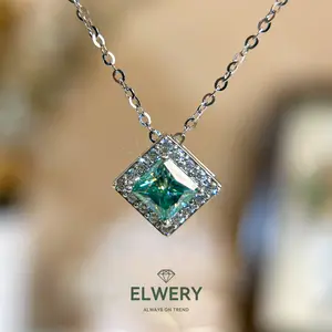 【N-004 | Princess Square】Synthetic Moissanite Necklace