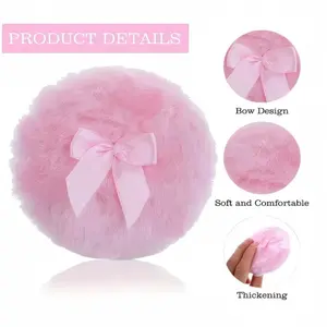 Large Body Powder Puff，Large Body Powder Puff Set with Glass Jar Holder, Premium Velvet Face Body Powder Applicator, Storage Organizer for Makeup Essentials, Optimal Grip