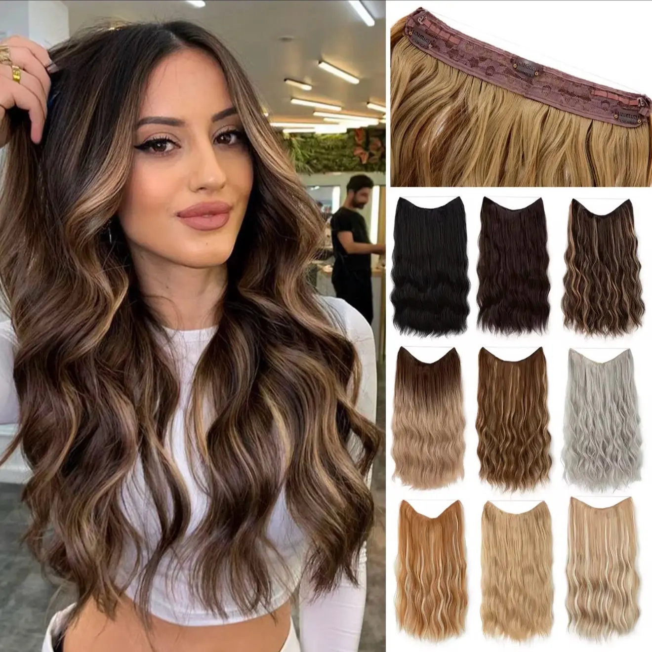 Hair Haven Hair Extensions - Original Hair Extensions, Lightweight Design, Easy Application, Versatile Use, 18, 20, 22 & 24 Inch Size