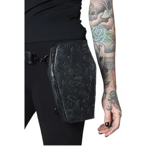 Coffin Embossed Skull Hip Pouch