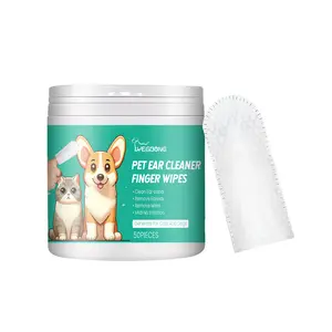 Yegbong Pet Ear Cleaner Finger Wipes Pet Cleaning Wipes gently clean pet ear mites earwax eye discharge deodorize paw pads