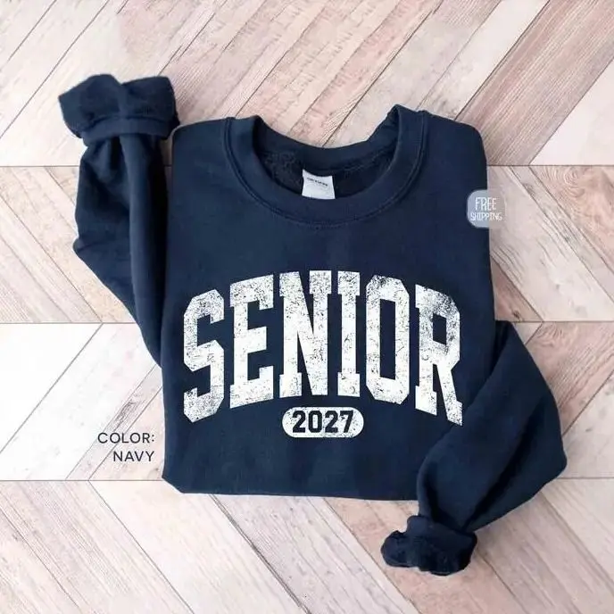 Senior 2027 Class of 2027 Graduate Sweatshirt, College Senior Graduation Gift by Kaylan Eppes, Graphic Unisex Crewneck, USA-Made & Printed Apparel