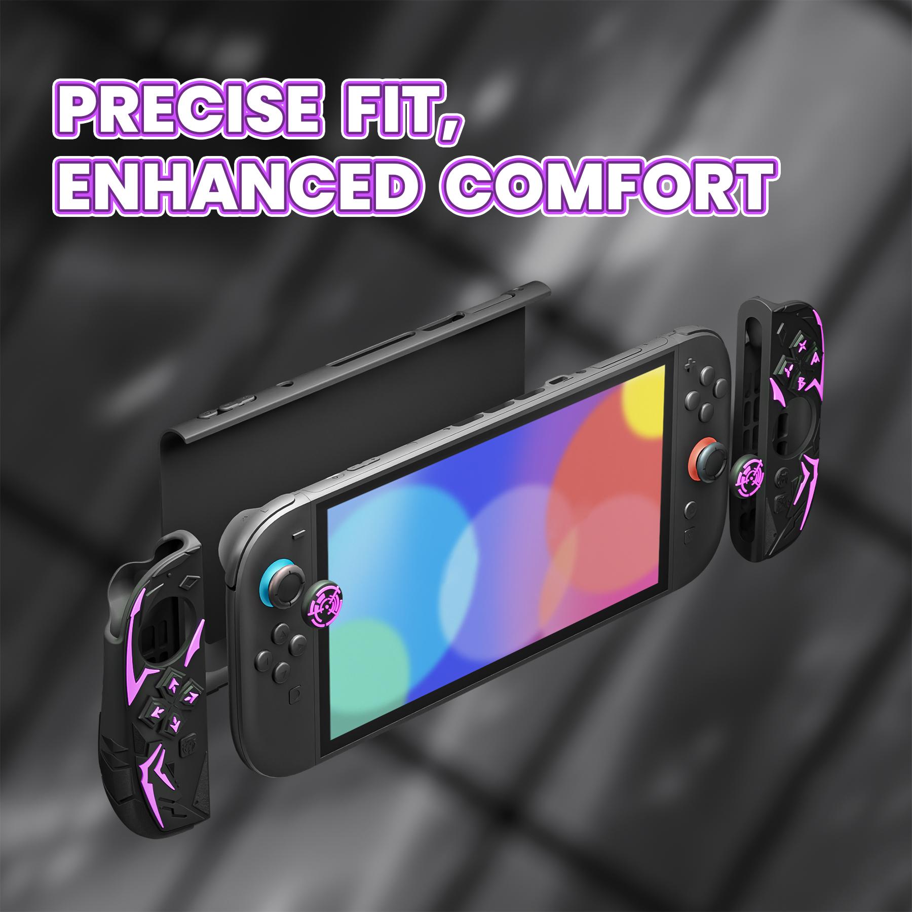 PlayVital [for Nintendo Switch 2(2025 version) ] Cyber Spider & Stellar Mecha Protective Case, Ergonomic Anti-slip Silicone Grip Covers, Dockable Hard Case Shell for Switch 2 with Joystick Cap - Black