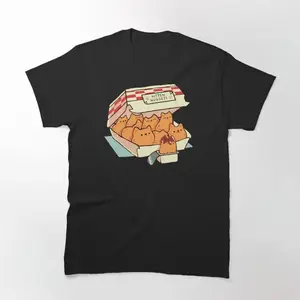 Kitten Nuggets Fast Food Cat Graphic Tee T-shirt - Unisex Streetwear Sport Style, Vintage Baseball Shirt, Gift for Women, Gift for  Men