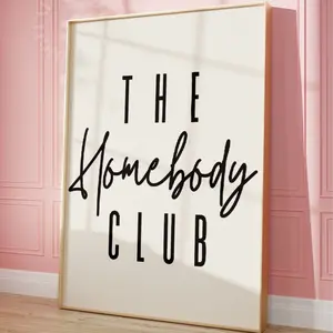 The Homebody Club Print, Trendy Wall Art, Retro Print, Trendy  Art, Gallery Wall Living Room Wall Ar,t Trendy Poster Quote Print