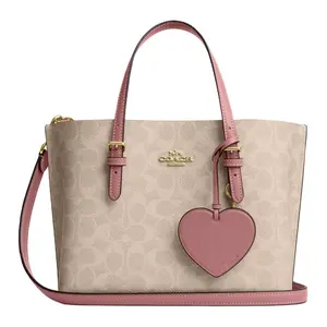 COACH Mollie 25 Heart Pendant Tote Bag in Sand and Peony Pink for Women