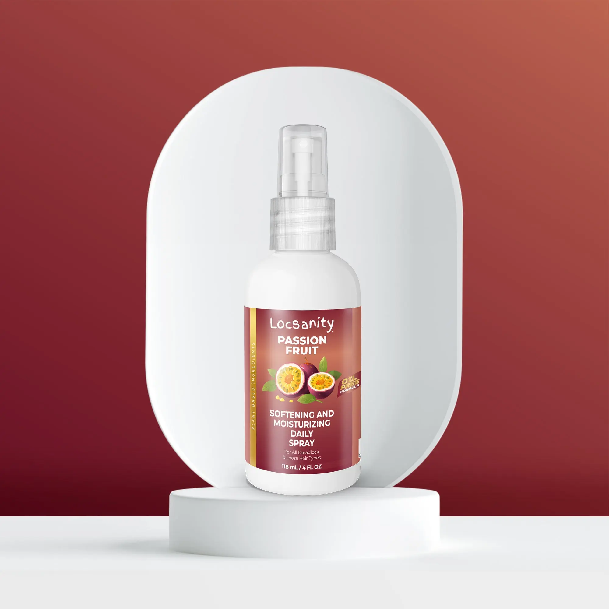 Locsanity Passion Fruit Softening & Hydrating Daily Haircare Spray for Locs, Dreadlocks - Plant-Based, Cruelty-Free, Vitamin-Infused, Lightweight, Oil-Free Moisturizer with Moisture, Spray-On Extract Scalp Care