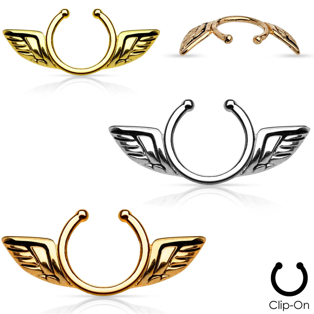Pair of Non-Piercing Nipple Clip - Angel Wings Design