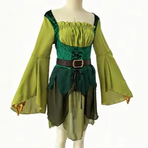 Female Elf Medieval Wizard of Oz Magic Elf Dress Halloween Cosplay Costume