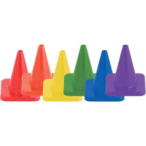 High Visibility Flexible Vinyl Cones for Sports Training, Agility Drills, Field & Gym Marking Sets
