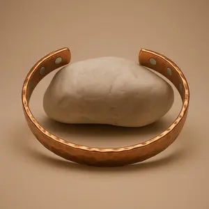 Hammered Copper Bracelet for Men & Women - 100% Pure Solid Turkish Copper Cuff - Uncoated, Handcrafted, Adjustable, Wooden Gift Box