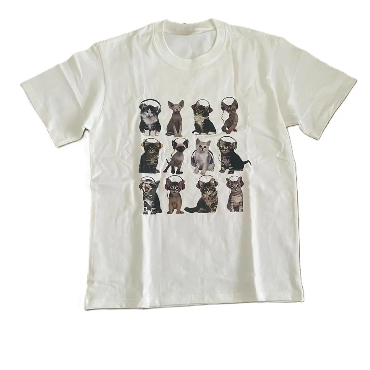 Cats With Headphones Streetwear T-shirt
