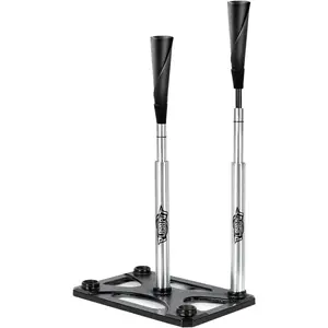 5 Position Batting Tee,Hitting Tee Height Adjustable 24-46 Inch Baseball Tee with 2 Rubber Top, Pole,Metal Base Softball Tee for  Players Practice Inside, Middle,Outside