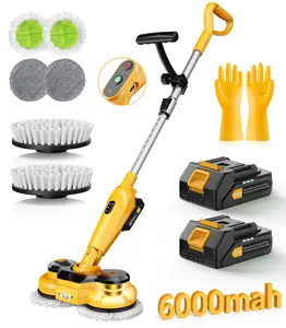 Qimedo 6000mAh Battery Cordless Electric Mop M3 Pro, 800RPM Electric Power Scrubber & Mops for Floor Cleaning, Automatic Spin Mops with Smart Display, Rotating Mop with LED Light & Water Spray