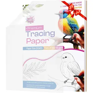 Tracing Paper 8.5x11 Inch 100 Sheets 41lb/63gsm Transparent Tracing Paper for Sketching, Preliminary Drawing, Drafting & Art Projects - Premium Translucent Paper for Pencil, Marker and Ink