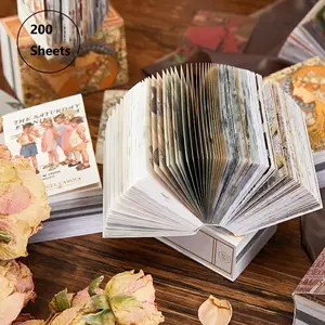 Vintage Match Box Materials Bronzing Process Stationery DIY Sticker, 200 Sheets Non Repeating Match Box Materials Bronzing Process Stationery DIY Sticker, Stickers Kit