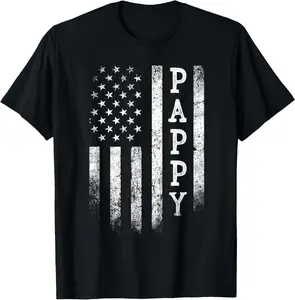 [100% Cotton] Vintage Distressed American Flag Pappy Patriotic T-Shirt For Men And Women