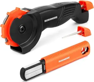 RUSHMORE 5-in-1 Pocket Knife & Tool Sharpener with Wrench – Multipurpose Diamond, Carbide & Ceramic Edge Sharpener for Pruners, Scissors, Axes, Machetes, Hedge Shears & Lawn Mower Blades