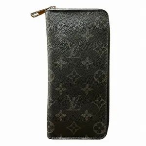 Pre-owned Louis Vuitton Canvas Small Leather Goods Zippy Wallet Vertical Monogram Eclipse Long Wallet
