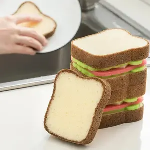 BLT Sandwich Shaped Cute Kitchen Cleaning Sponge, Washable Scrubber, Home Care Accessory, Ideal Gift for Mother's Day